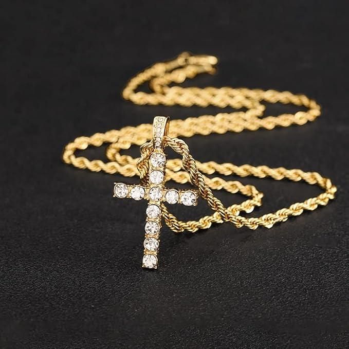 Men’s Faith-Inspired Cross Pendant with Chain – Stylish Casual Jewelry