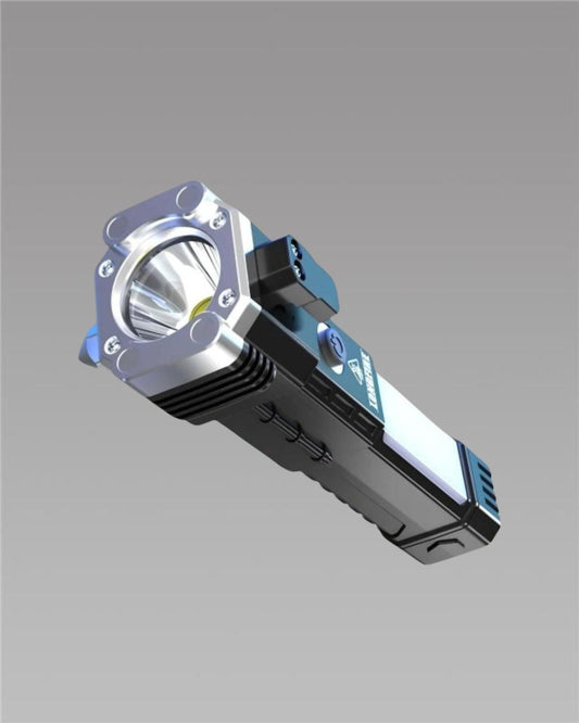 Multi-Purpose LED Flashlight with Power Bank, Safety Hammer & Seat Belt Cutter