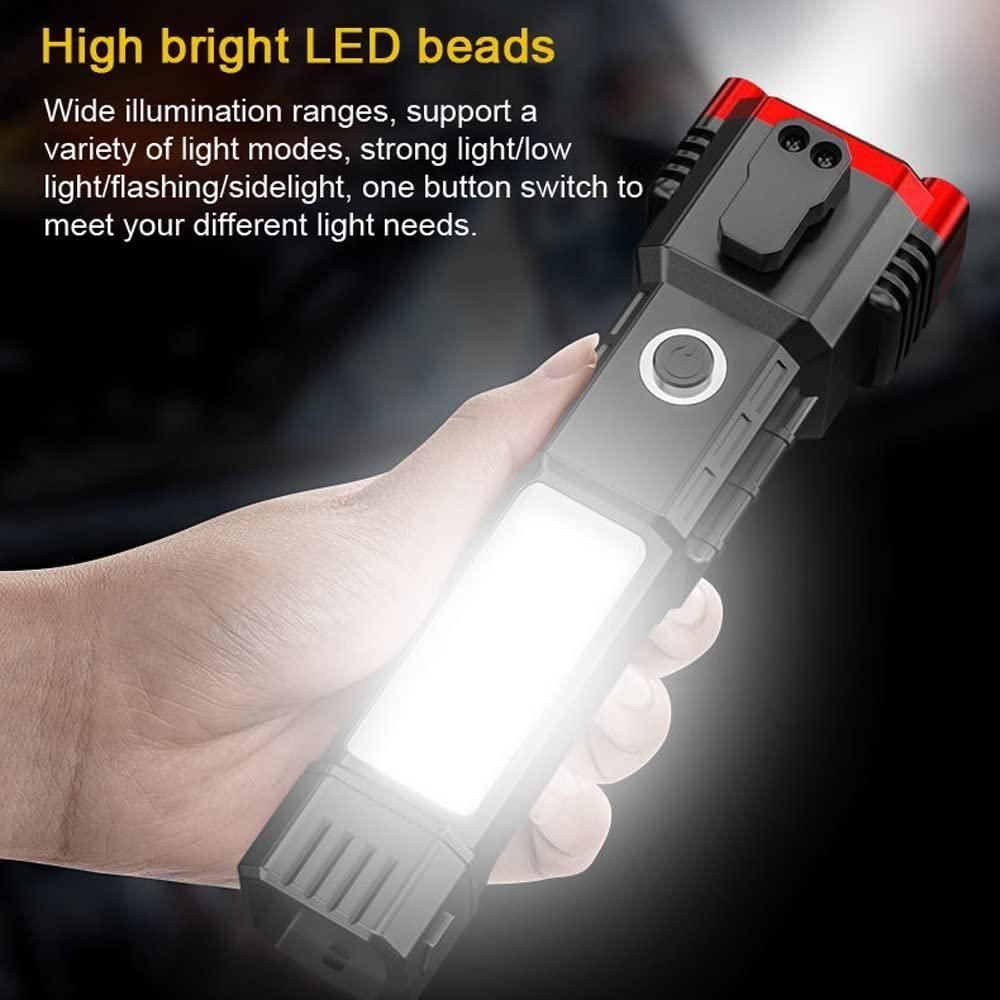 Multifunctional Portable LED Flashlight – Rechargeable Safety and Emergency Tool