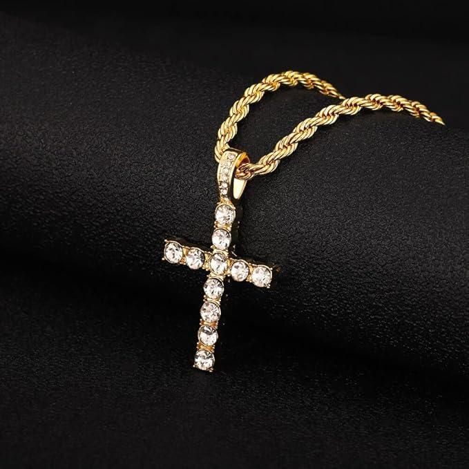 Men’s Faith-Inspired Cross Pendant with Chain – Stylish Casual Jewelry