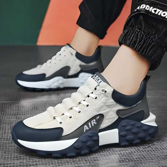 Trendy Men’s Casual Sneakers – Thick Base White Footwear for Daily Use