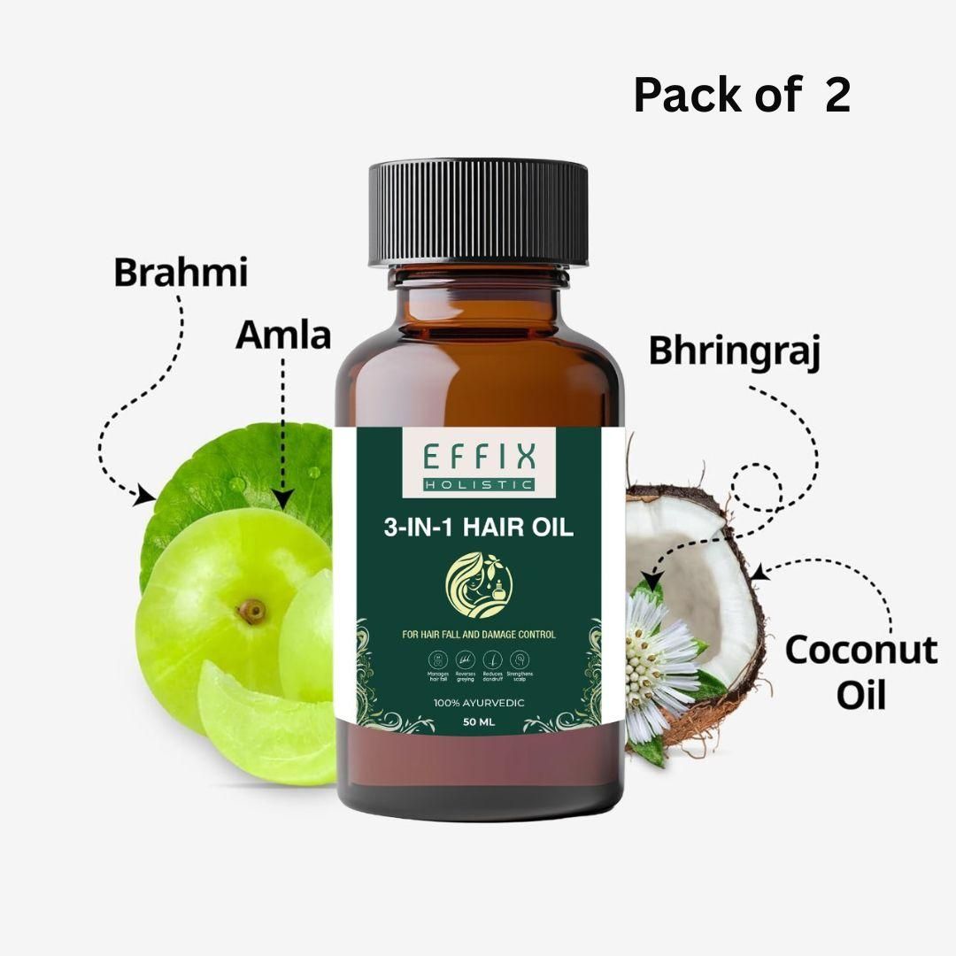 3 in 1 Hair Oil - 50ML (Pack of 2)