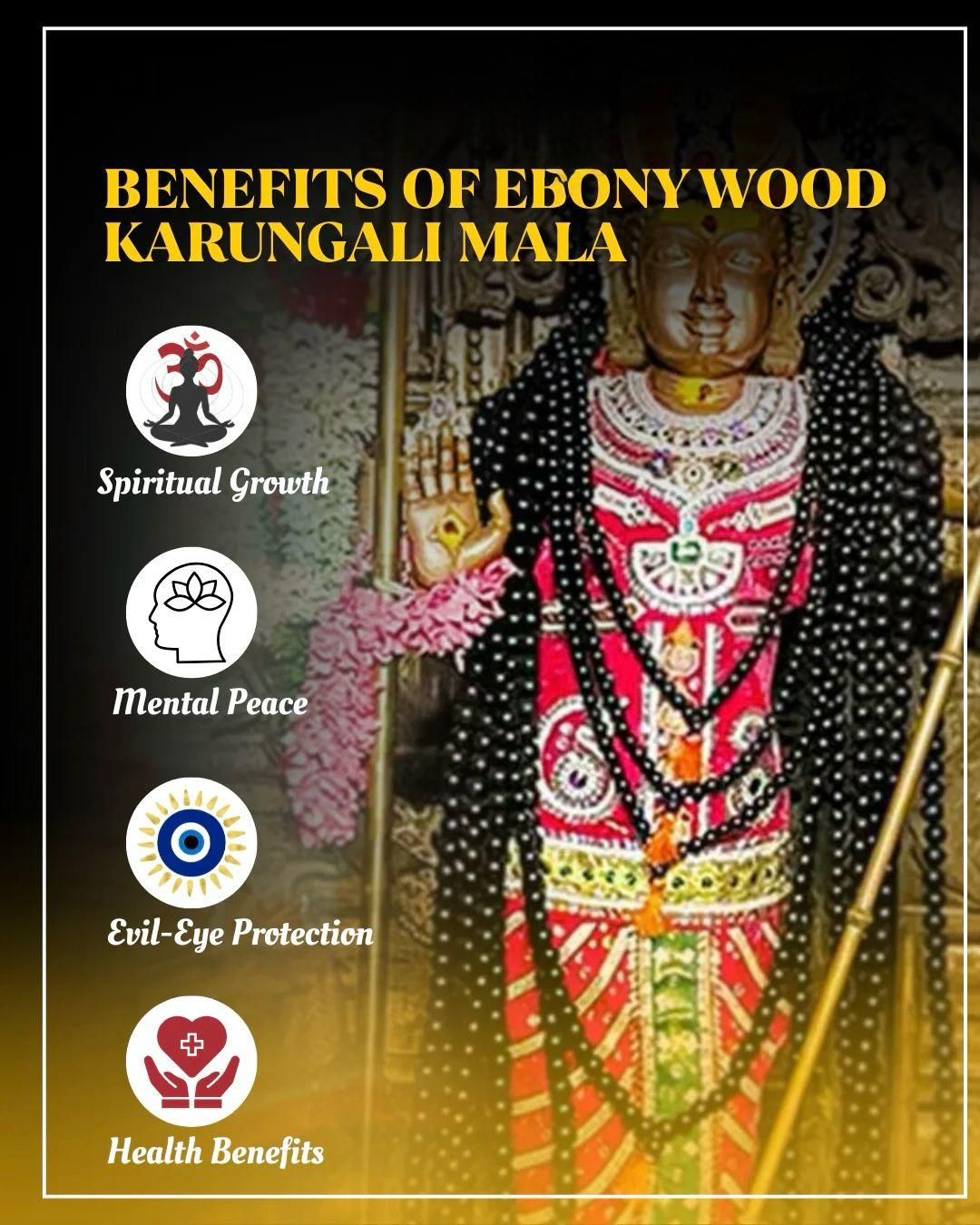 Original Karungali Ebony Wood Mala – Traditional Beads Necklace for Men