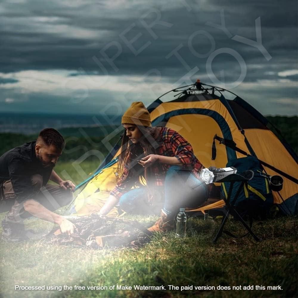 Rechargeable LED Flashlight with Long Beam & Power Bank – Portable & Multi-Functional