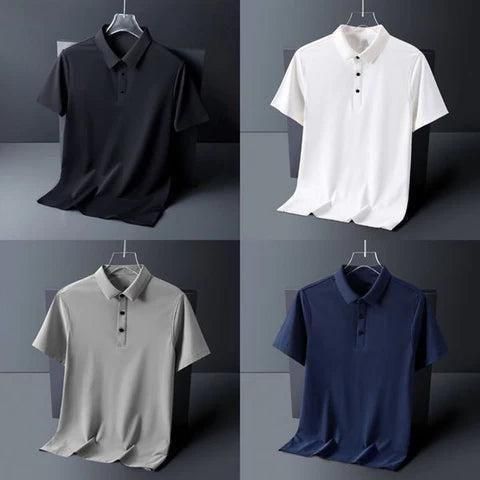 Men’s Poly Matte Solid Polo T-Shirts – Pack of 4