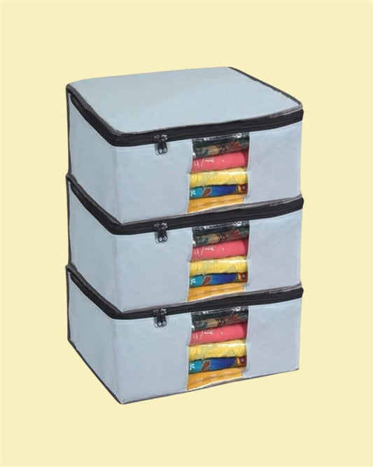 Wardrobe Saree Organizer – Solid Non-Woven Covers, Pack of 3