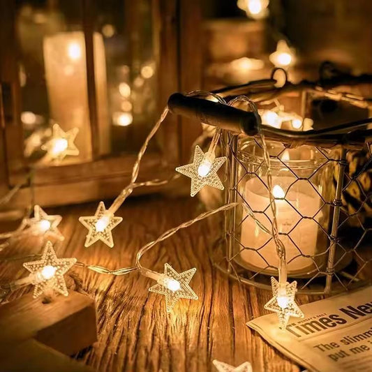 16 LED Star Fairy String Lights – Warm White, Waterproof for Indoor & Outdoor Decor