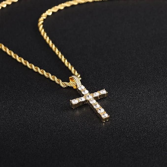 Men’s Faith-Inspired Cross Pendant with Chain – Stylish Casual Jewelry