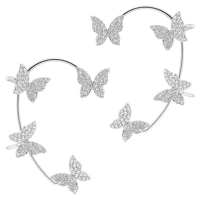 Fashion Butterfly Cuff Earrings – Lightweight Ear Crawlers for Women
