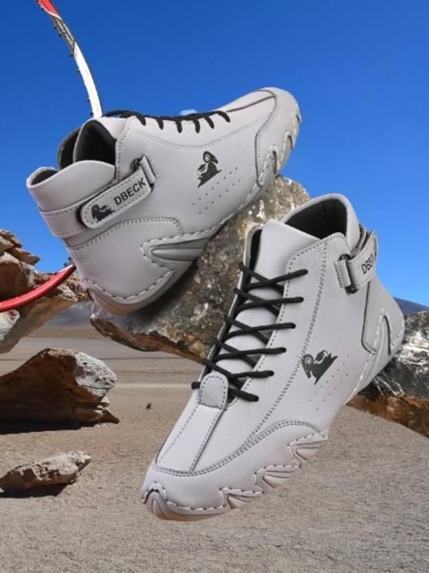 Men’s Comfortable Casual Sneakers – Grey Lace-Up Footwear