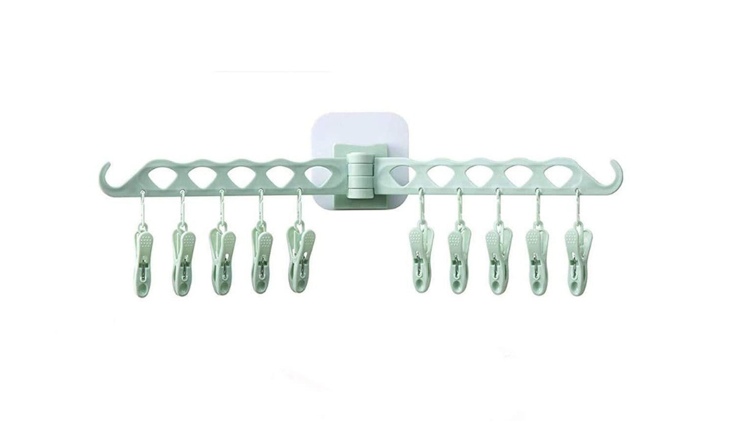 Multifunctional Travel Clothes Hanger with Clips – Foldable Drying Rack