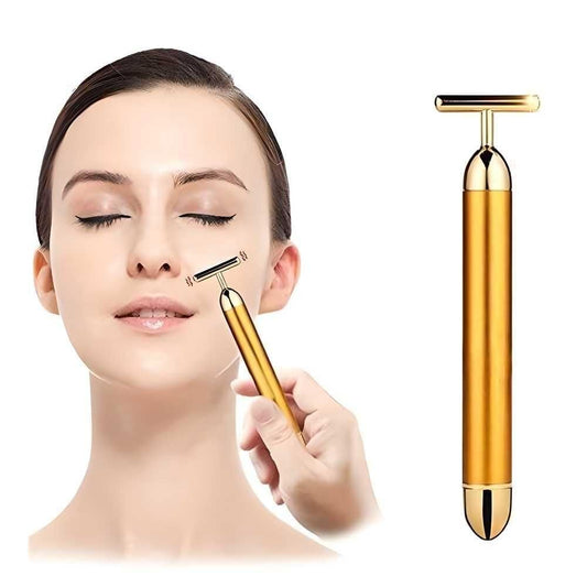 24K Gold Energy Beauty Bar – Electric Facial Massage Roller for Instant Lift & Glow