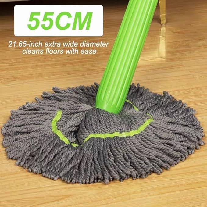 Self-Twisting Water Rotating Mop – Microfiber Floor Cleaner with Steel Handle