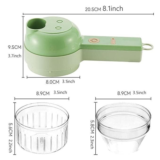 4-in-1 Portable Electric Vegetable Cutter & Chopper – Wireless Food Processor