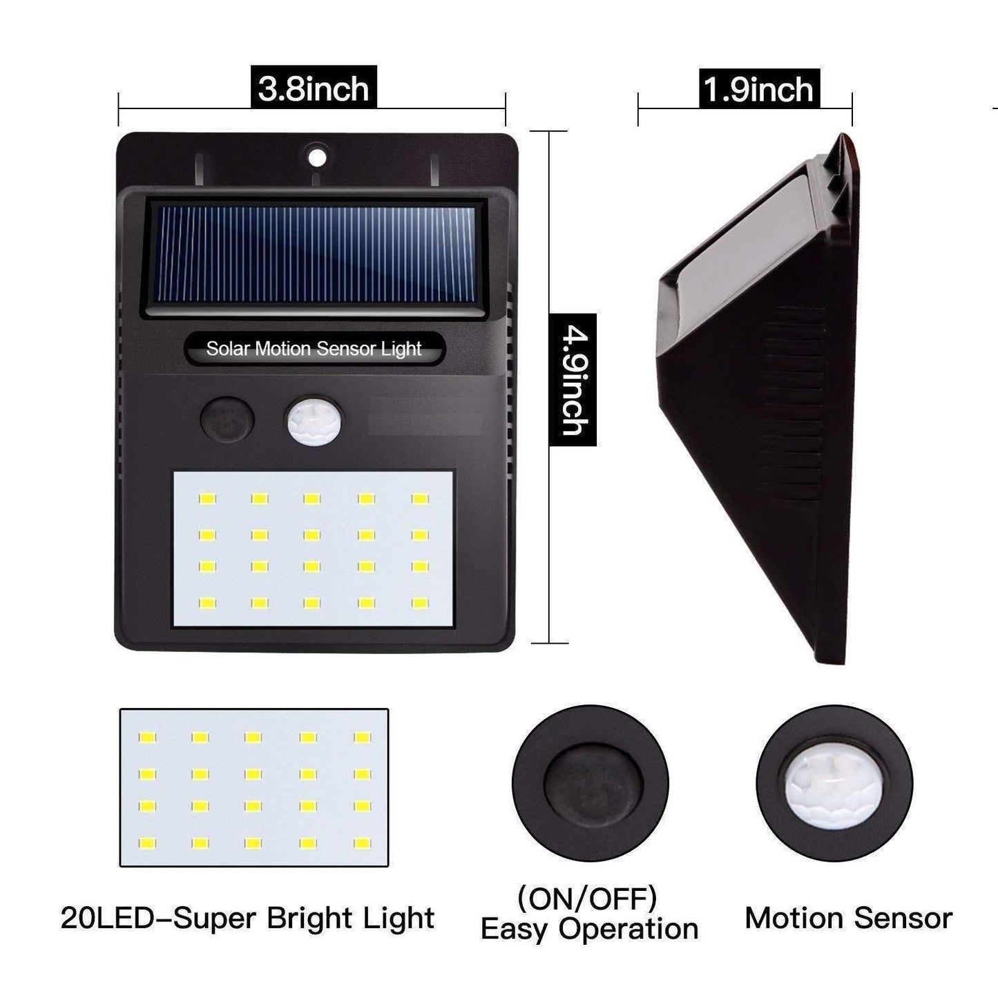 Solar-Powered Motion Sensor LED Light – Outdoor Garden, Driveway & Pathway Lighting