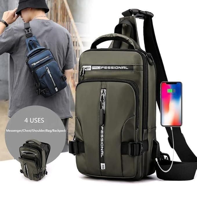 Multicolor USB Sling Bag for Men & Women – Travel, Gym, Cycling, Hiking