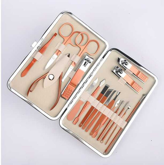 Professional Nail Tool Set – Manicure & Pedicure Kit for Women (18 Pieces)