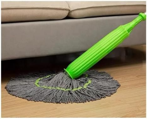 Self-Twisting Water Rotating Mop – Microfiber Floor Cleaner with Steel Handle