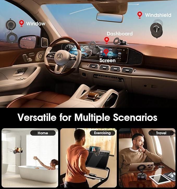 Vacuum Suction Magnetic Mobile Holder – Compact Hands-Free Phone Bracket for Car & Home