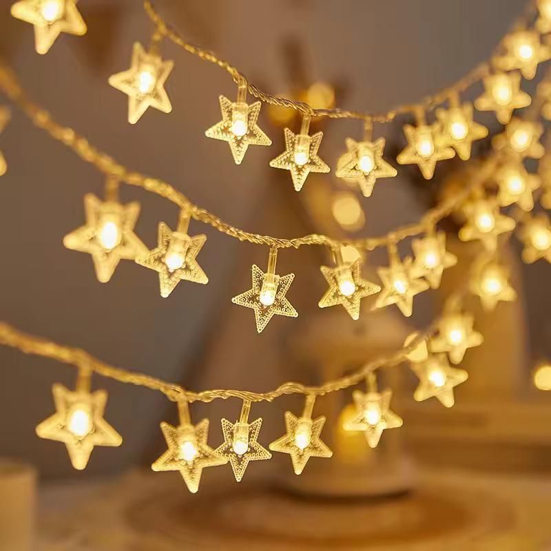 16 LED Star Fairy String Lights – Warm White, Waterproof for Indoor & Outdoor Decor