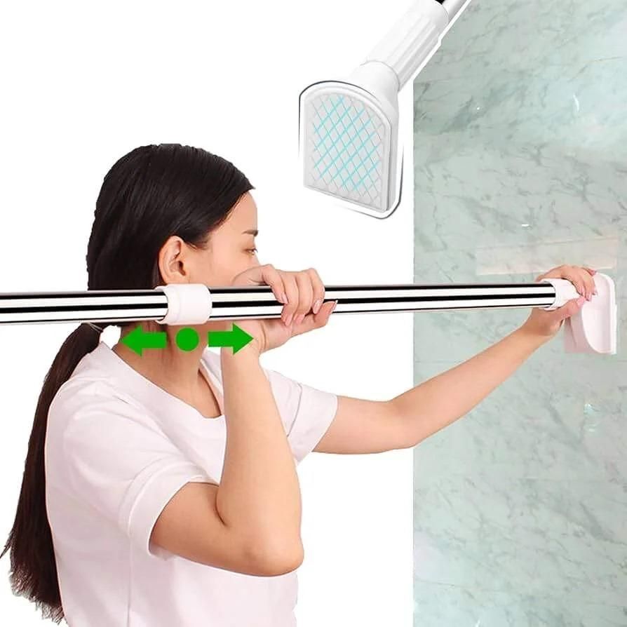 Drill-Free Adjustable Shower Curtain Rod – Stainless Steel Tension Rod