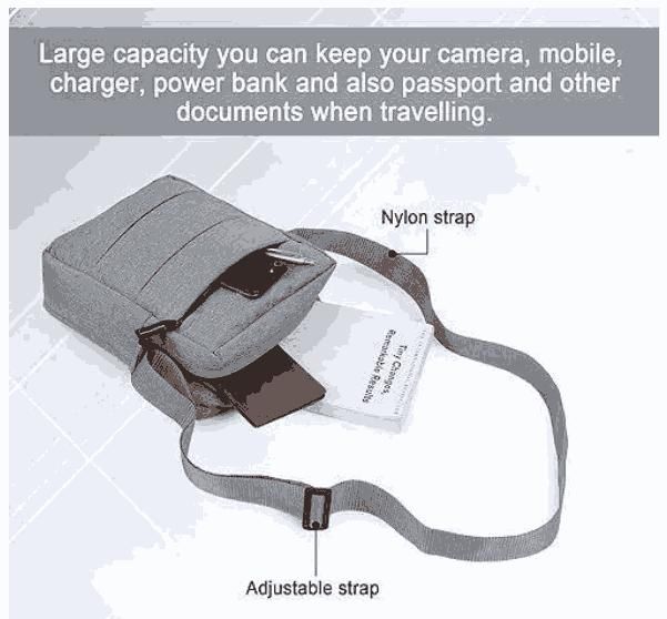 Men’s Crossbody Sling Bag – Water-Resistant Shoulder Bag with Gadget Compartments