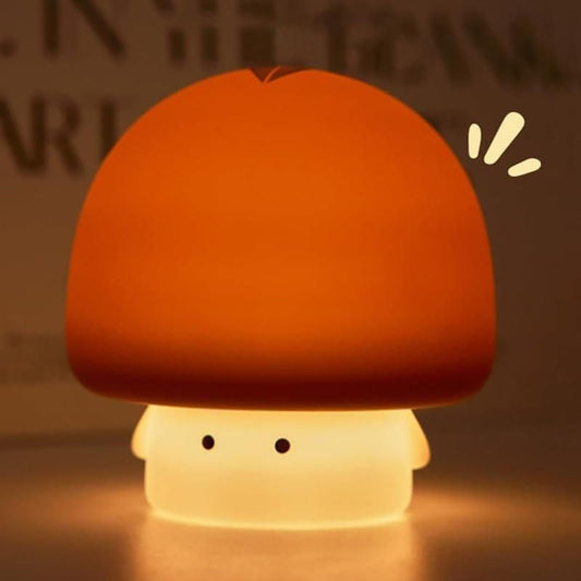 Mushroom Night Lamp – Rechargeable LED Silicone Night Light for Kids, Touch Sensor, Dimmable, 12cm Decorative Figurine