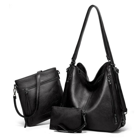 3-Pcs Women’s Handbags Set – Assorted Colors (Faux Leather)