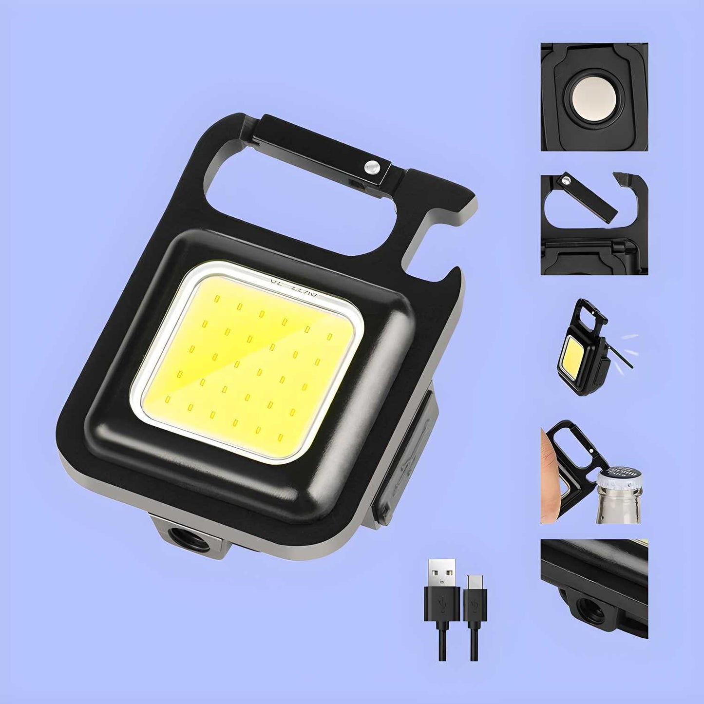 Rechargeable Mini Flashlight Keychain – Portable 800 Lumens Torch for Outdoor & Camping