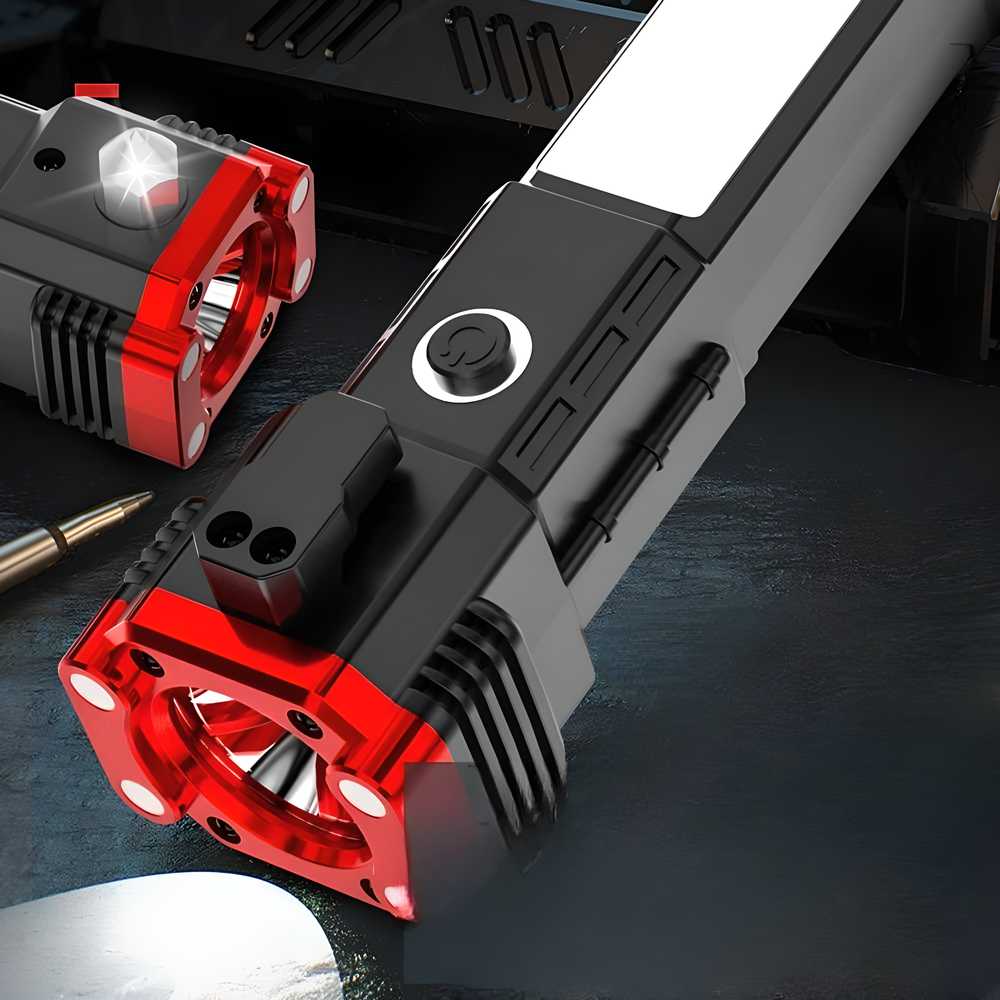 Multifunctional Portable LED Flashlight – Rechargeable Safety and Emergency Tool