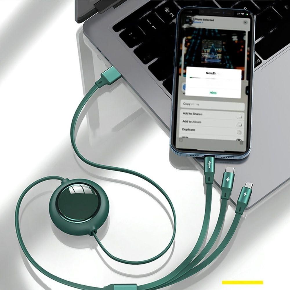 3-in-1 Multi Device Charging Cable – USB to Type-C, Android & iOS
