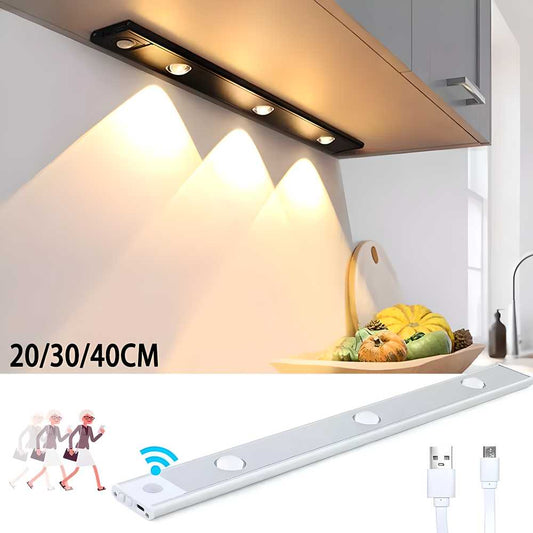 Wireless LED Cabinet Light with PIR Motion Sensor & USB Rechargeable Battery