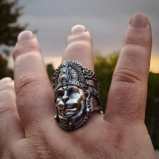 Sterling Silver Hanuman Ring – Strength & Protection Jewelry