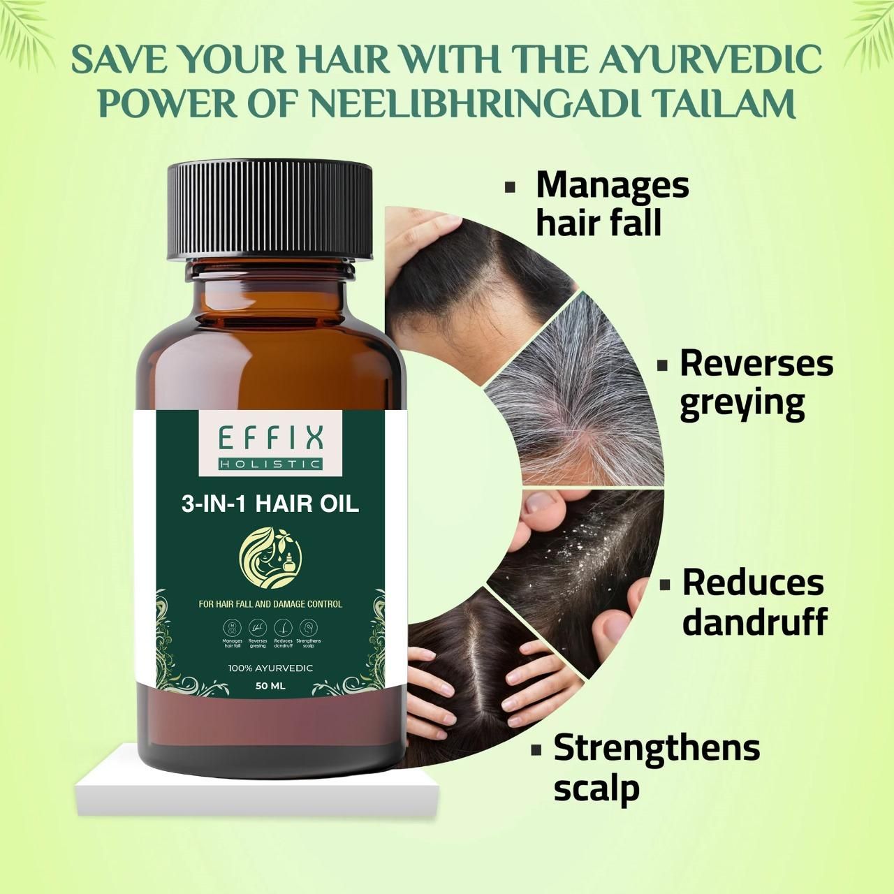 3 in 1 Hair Oil - 50ML (Pack of 2)