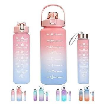 3 Pack Motivational Water Bottles Set – Stay Hydrated & Inspired