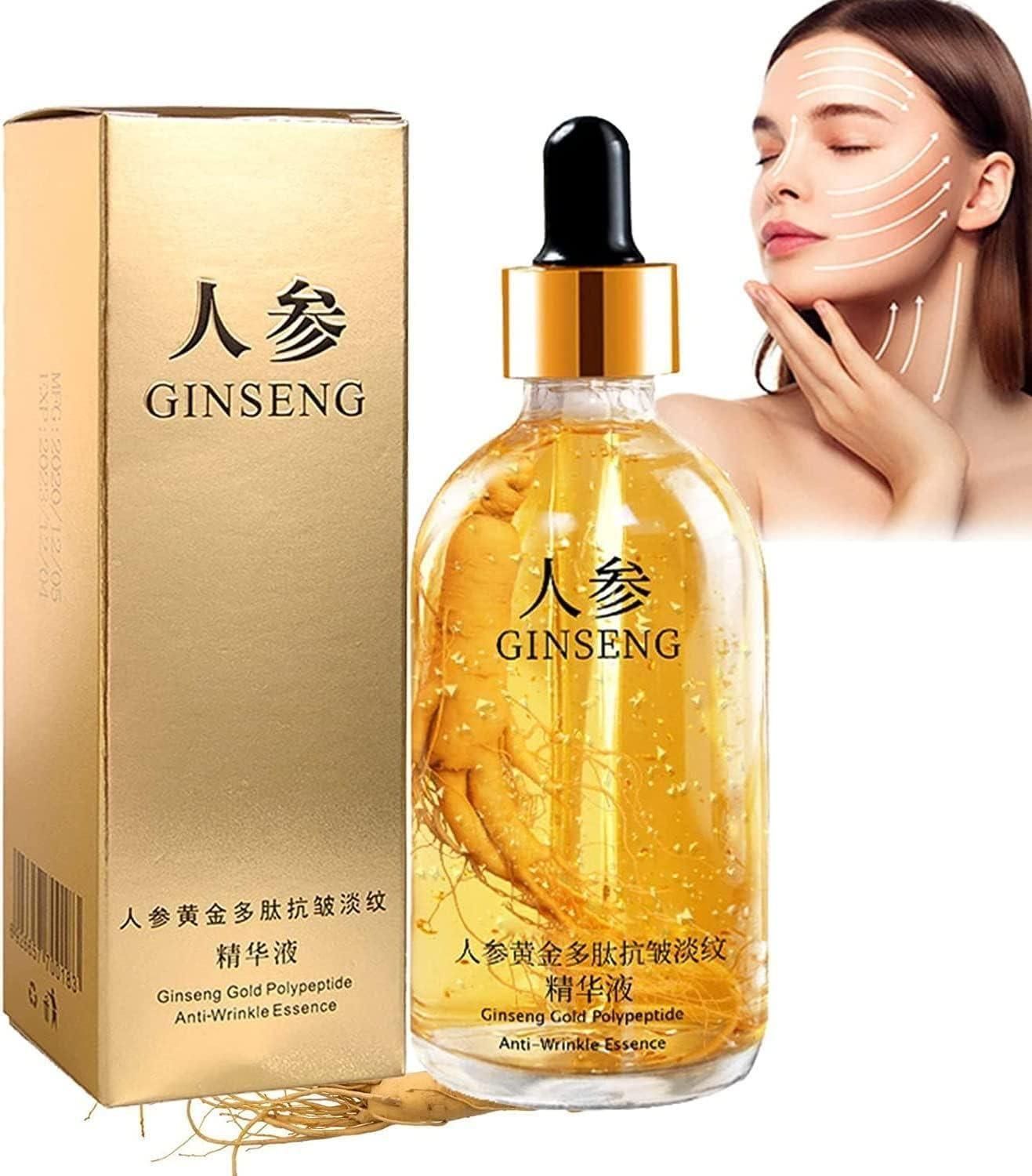 Ginseng Gold Polypeptide Anti-Ageing Serum – Collagen & Hyaluronic Acid Face Serum for Wrinkle Repair & Radiant Skin (100ml)