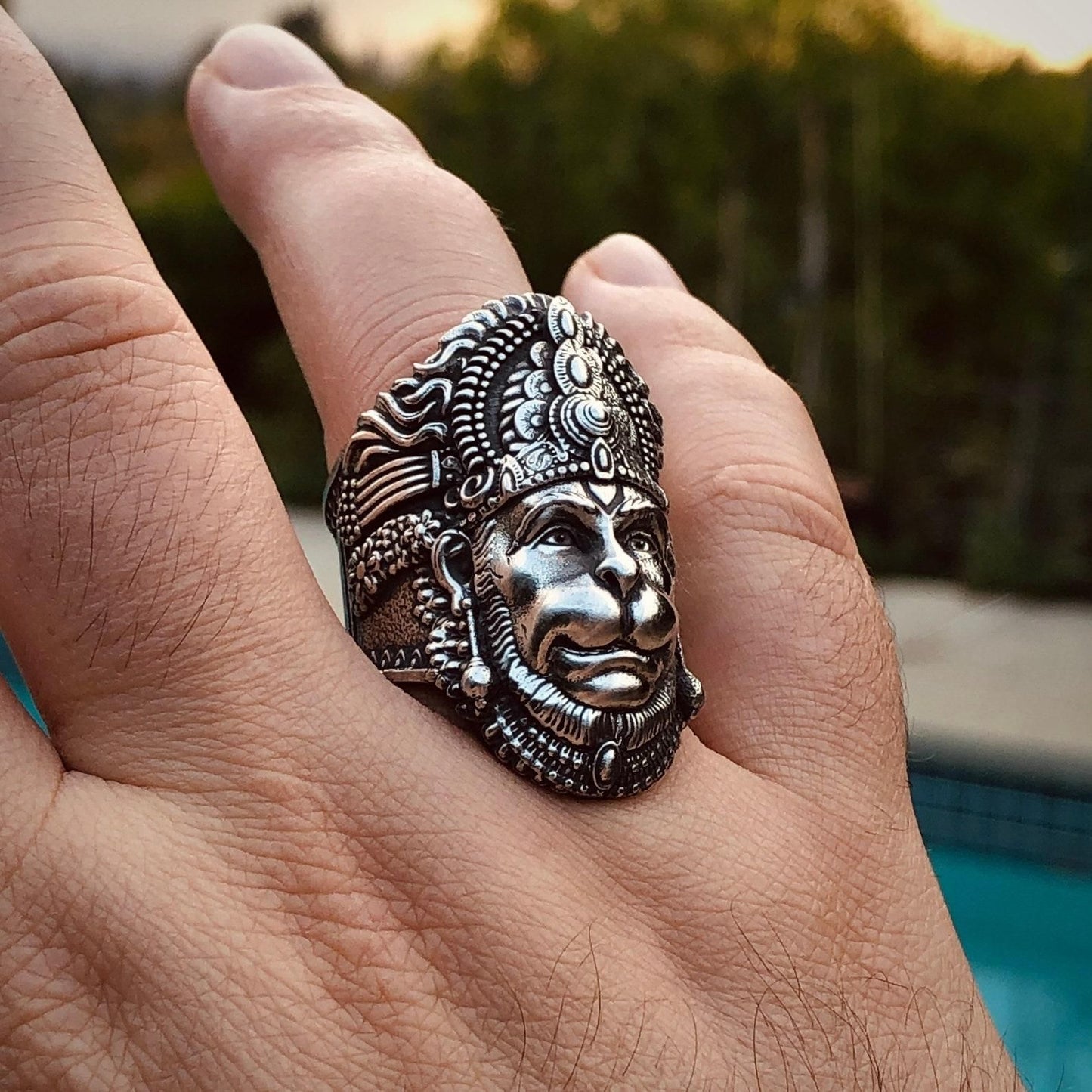 Sterling Silver Hanuman Ring – Strength & Protection Jewelry