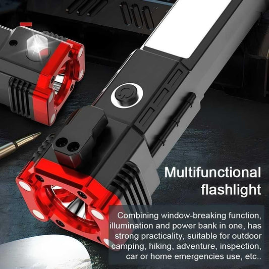 Rechargeable LED Flashlight with Long Beam & Power Bank – Portable & Multi-Functional