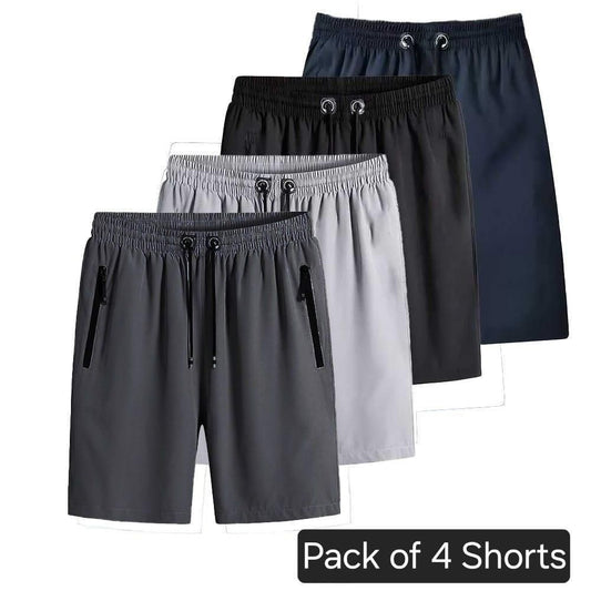 Combo of 4 Men’s Stretchable Cotton Shorts – Comfortable & Casual
