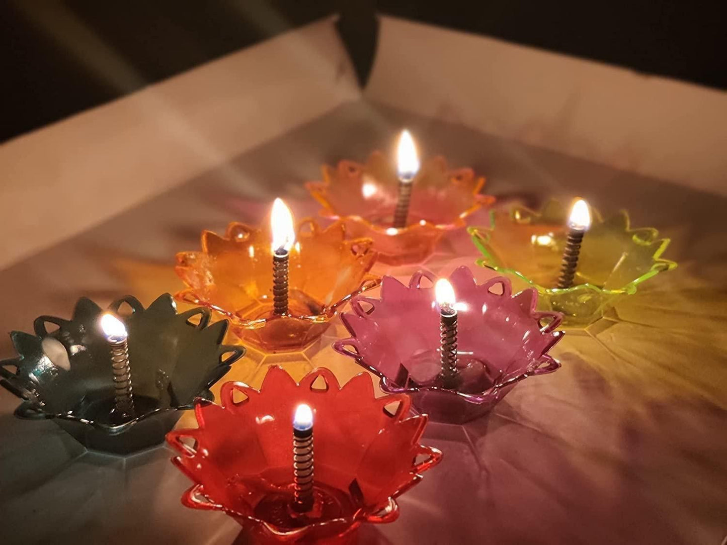 Decorative Floating Diyas for Diwali – Pack of 12 or 24, Multi-Shape Design
