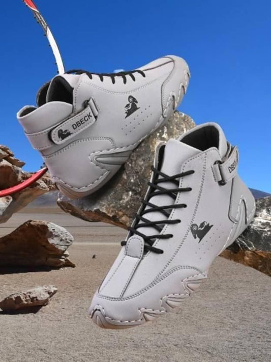 Men’s Comfortable Casual Sneakers – Grey Lace-Up Footwear