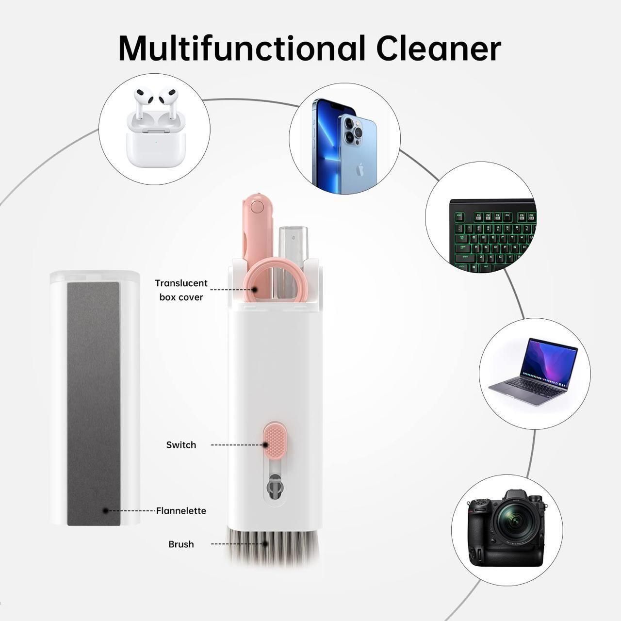 7-in-1 Electronic Cleaner Kit with Brush – Portable & Versatile