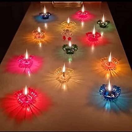 Decorative Floating Diyas for Diwali – Pack of 12 or 24, Multi-Shape Design