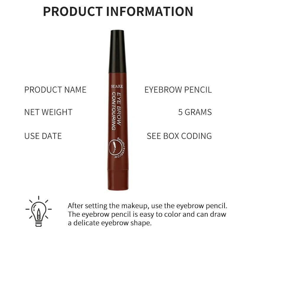 Waterproof 4-Point Microblading Eyebrow Pen with Micro-Fork Tip Applicator
