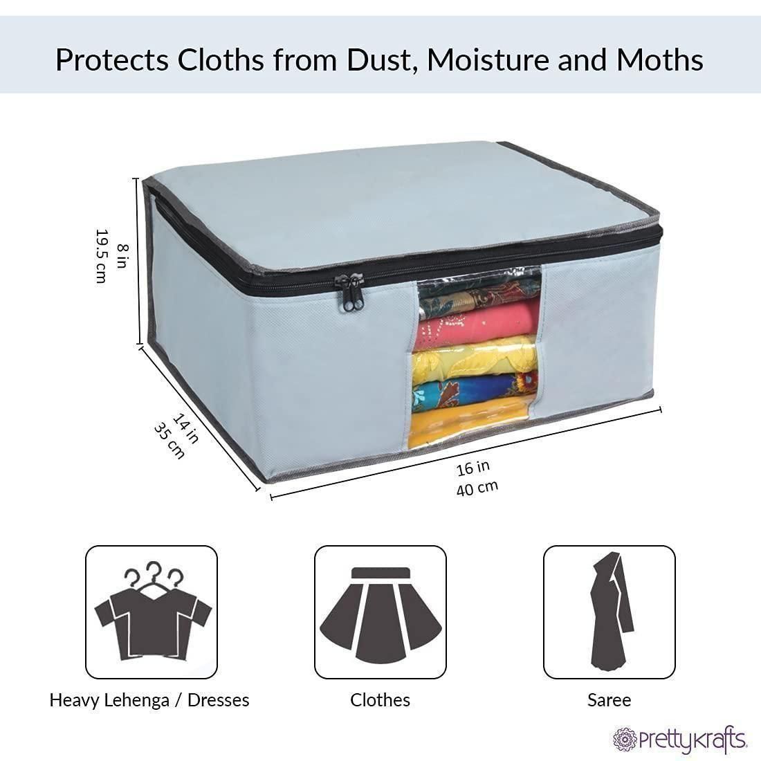 Wardrobe Saree Organizer – Solid Non-Woven Covers, Pack of 3