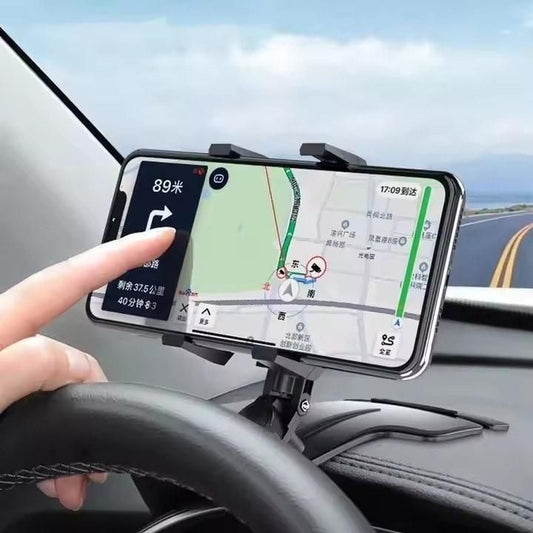 360° Rotating Car Phone Holder – Universal Mobile Mount for Dashboard, Rearview Mirror & Sun Visor