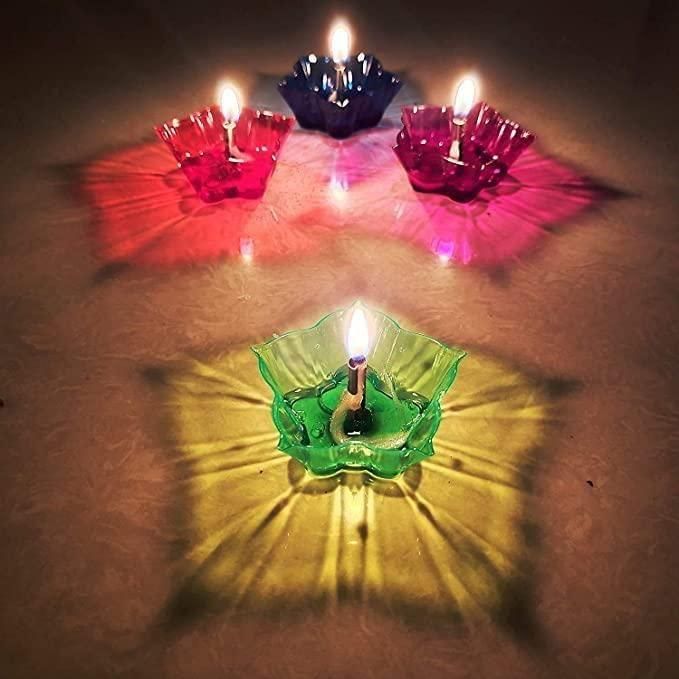 Decorative Floating Diyas for Diwali – Pack of 12 or 24, Multi-Shape Design