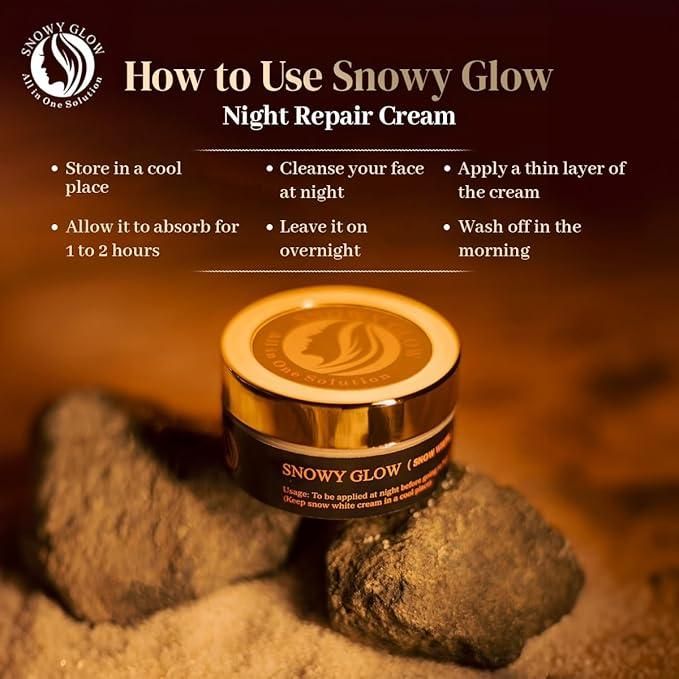 Snowy Glow Face Cream – Brightening & Hydrating Formula with Niacinamide, Vitamin E & Glycolic Acid (100ml)